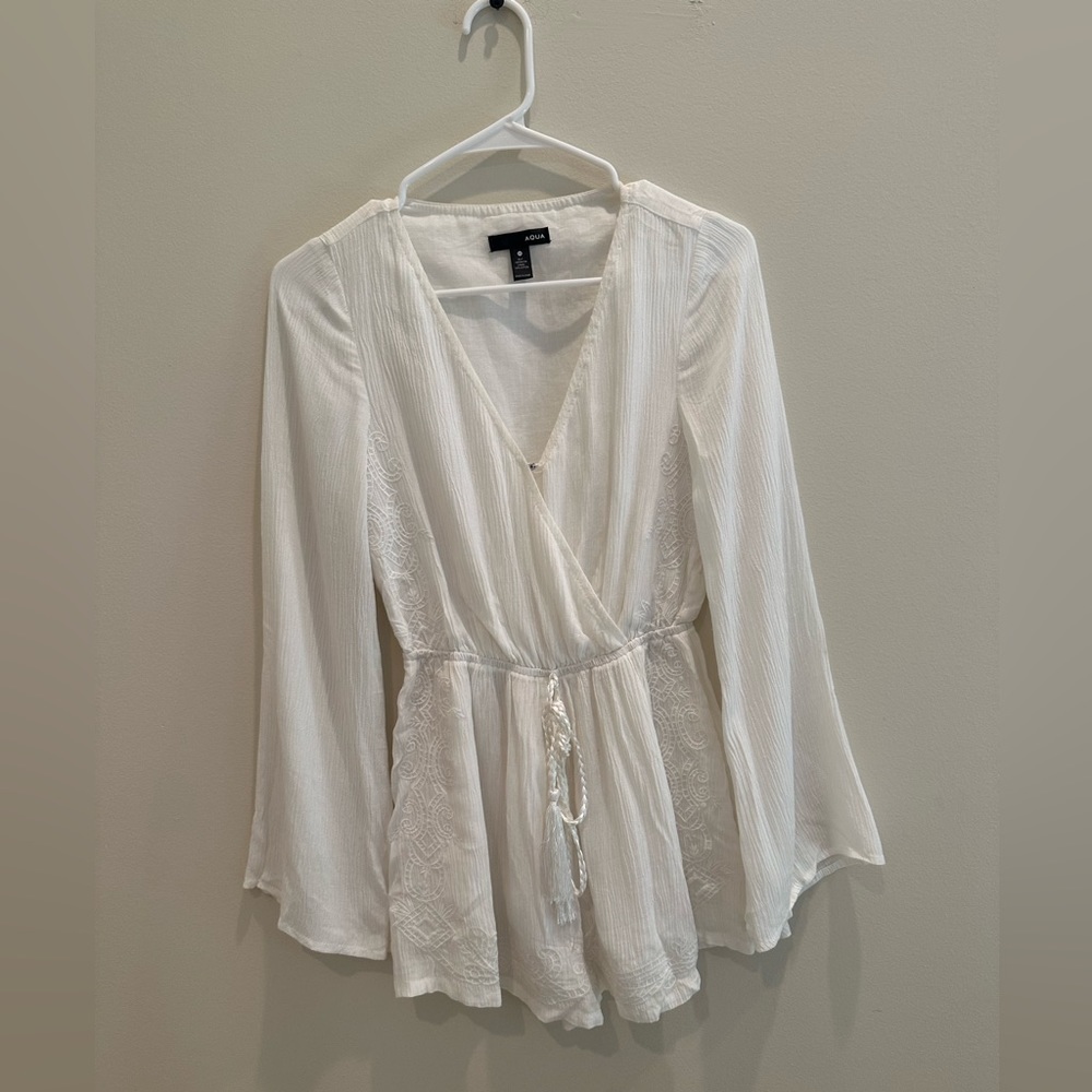 Aqua White Romper